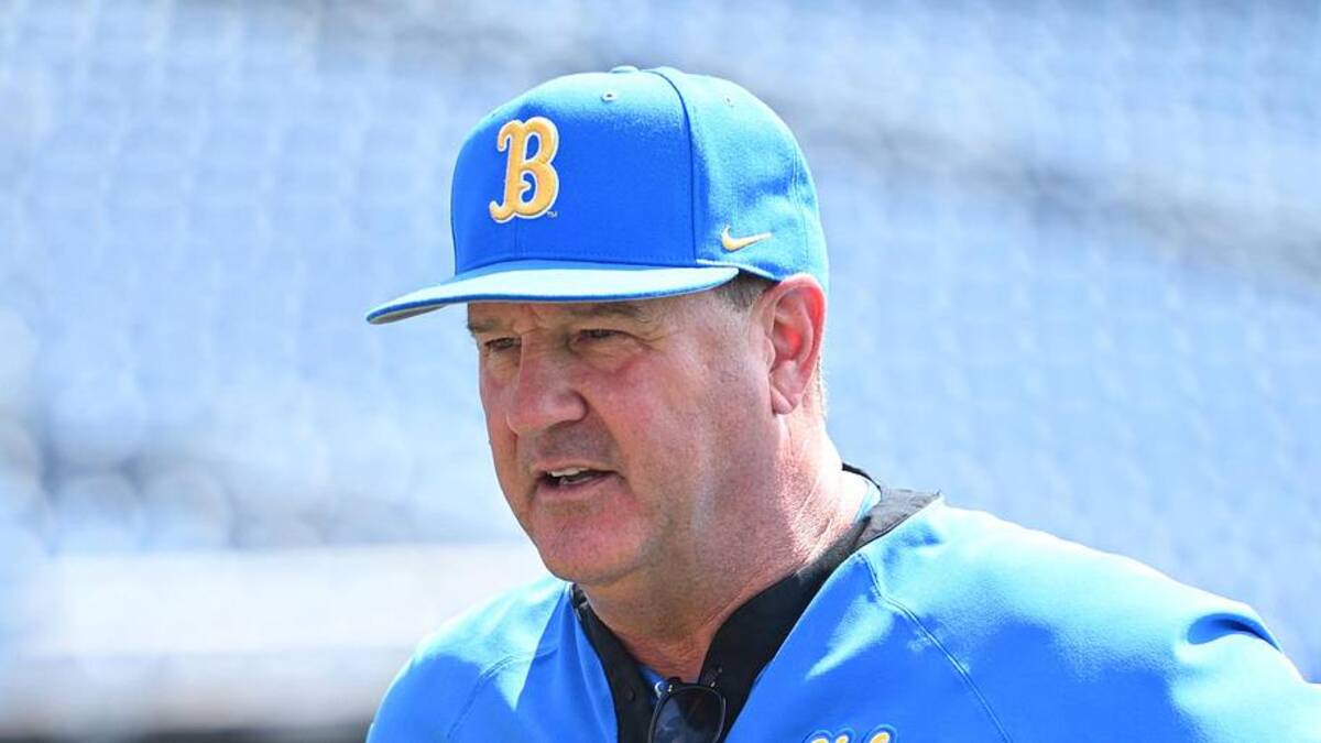  Jun 14, 2025; Omaha, Neb, USA; UCLA Bruins head coach John Savage on the field before the game against the Murray State Races at Charles Schwab Field. Mandatory Credit: Steven Branscombe-Imagn Images | Steven Branscombe-Imagn Images 