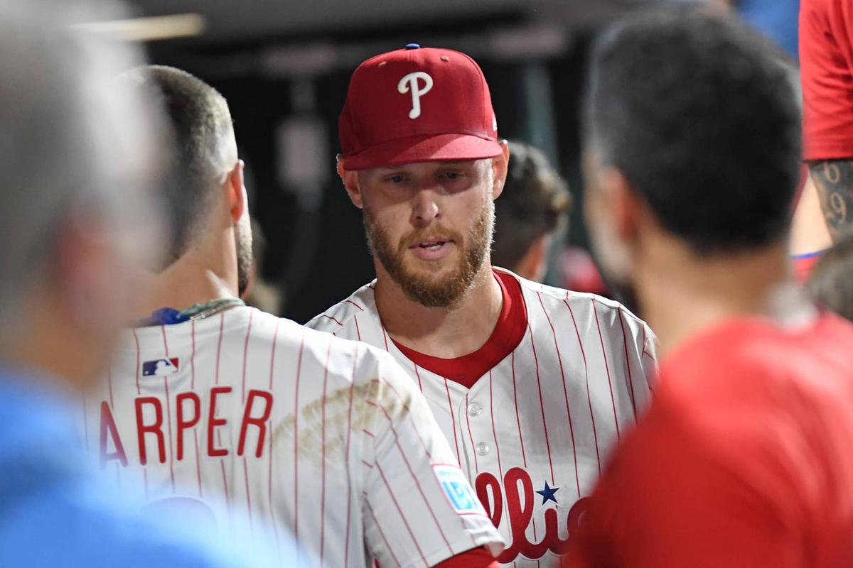 Zack Wheeler's combination of command and contact suppression makes him an undervalued fantasy trade acquisition. © Eric Hartline-Imagn Images