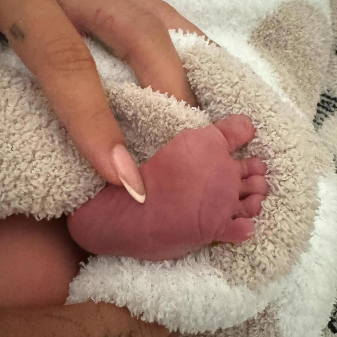 Tiny Baby Foot The "Peaches" singer shared a sweet snapshot of his son's tiny foot shortly after they got home from the hospital. "WELCOME HOME JACK BLUES BIEBER," he captioned the post. Courtesy of Hailey Bieber/Instagram