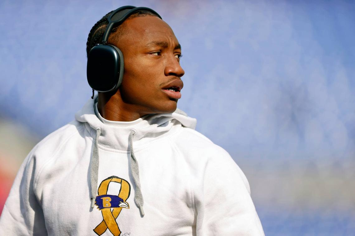 Baltimore Ravens wide receiver Zay Flowers before a game against the Pittsburgh Steelers. Peter Casey-Imagn Images