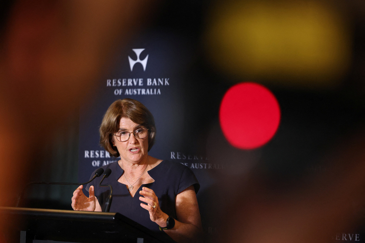 Governor of the Reserve Bank of Australia Michele Bullock speaks during a press conference, in Sydney, Australia, March 17, 2026. REUTERS/Hollie Adams