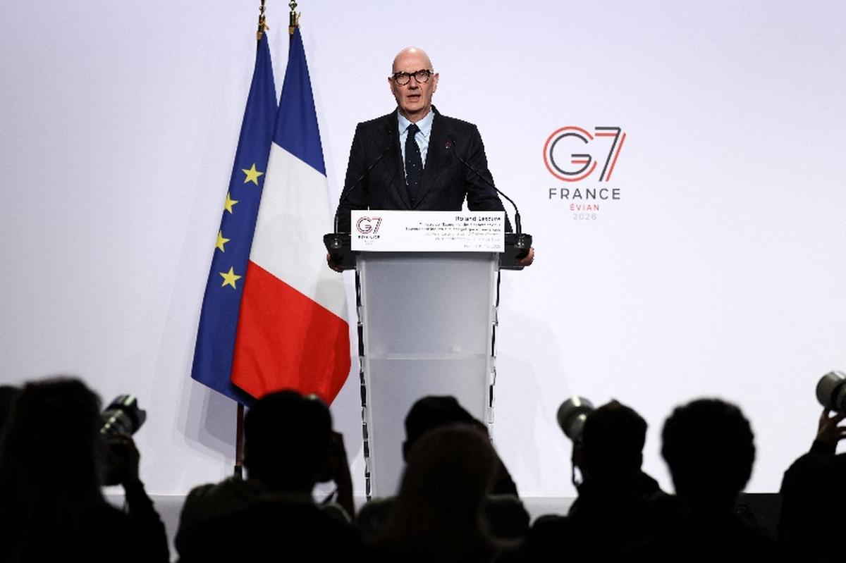 French Finance Minister Roland Lescure speaks during a 'G7 Finance Track' press conference, during a meeting of G7 finance ministers and central bankers in Paris, France, May 19, 2026. REUTERS/Tom Nicholson