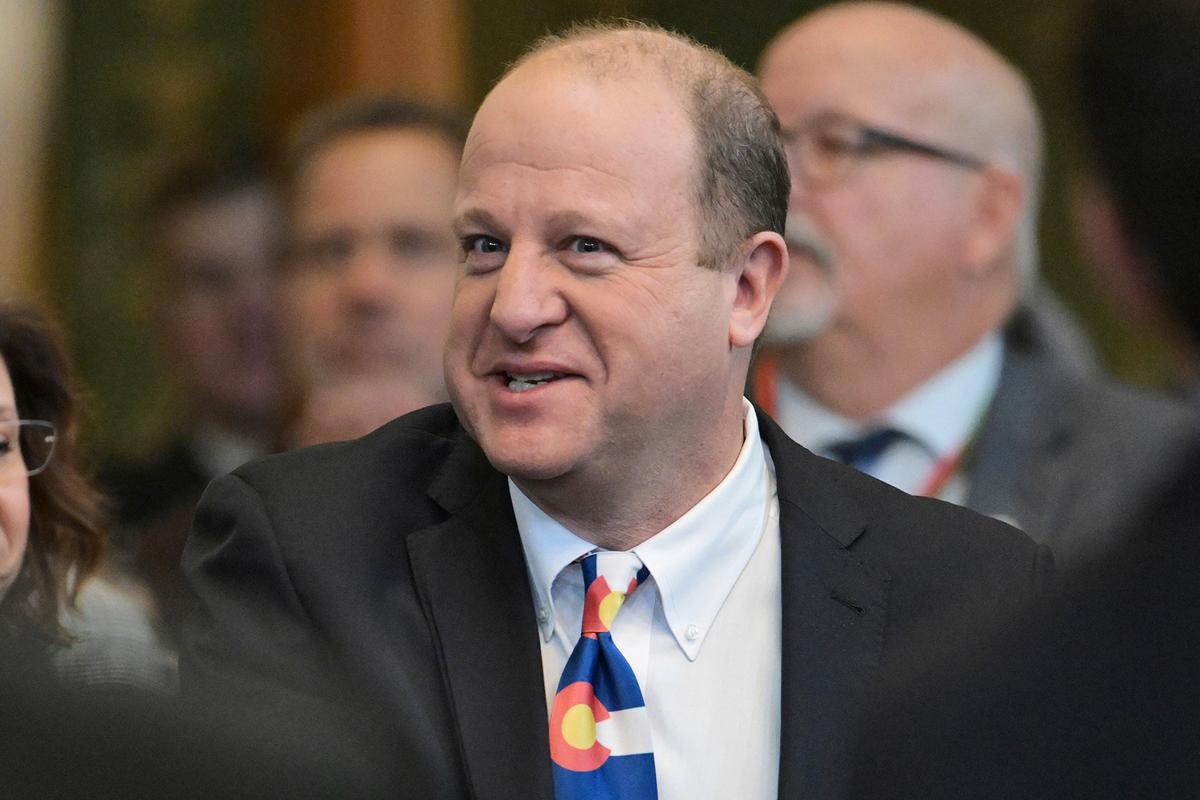  Democratic Colorado Governor Jared Polis arrives in the House chamber of the Colorado State Capitol to deliver his state of the state address, Thursday, January 9, 2025, in Denver. (AP Images) 