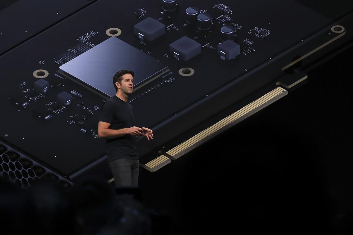 FILE -- John Ternus, then Apple's vice president of hardware engineering, speaks during the Apple World Wide Developers Conference in Cupertino, Calif., June 3, 2019. Tim Cook, the longtime chief executive of the iPhone maker said on Monday, April 20, 2026, that he will step down. He will be replaced by Ternus, the company's head of hardware engineering. (Jim Wilson/The New York Times)