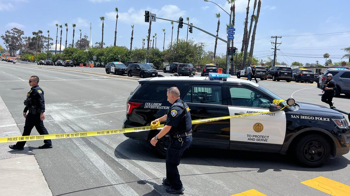 Police cordon off an area close to the Islamic Center of San Diego after reports of an active shooter on Monday, May 18, 2025, in San Diego.  (K.C. Alfred/The San Diego Union-Tribune/TNS)