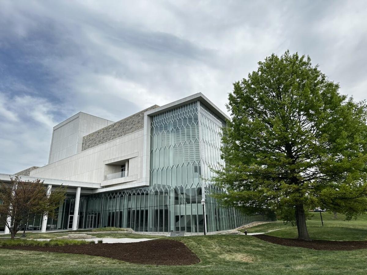  The dramatic facade of the Center for the Arts at Virginia Tech, constructed to resemble a honeycomb. Photo credit: Cathy Bennett Kopf 