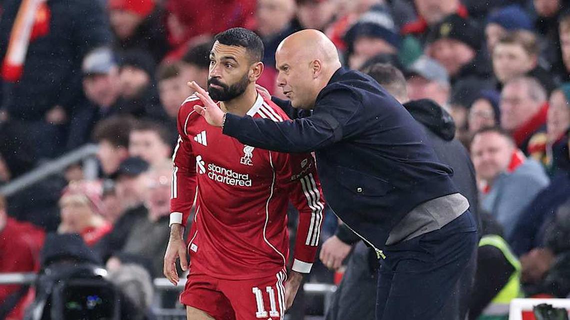  Salah began the second leg on the bench. | Alex Livesey/Danehouse/Getty Images 