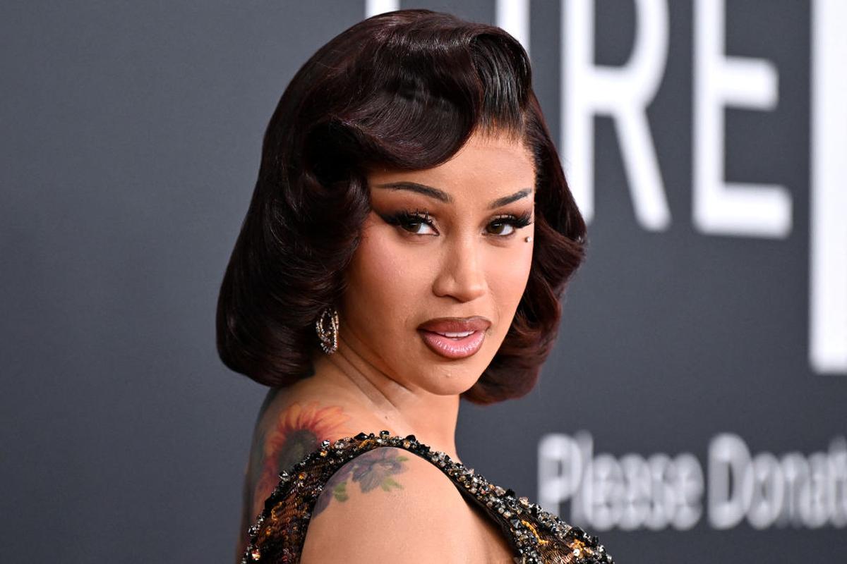 TOPSHOT - US rapper Cardi B arrives for the 67th Annual Grammy Awards at the Crypto.com Arena in Los Angeles on February 2, 2025. (Photo by Robyn Beck / AFP) / RESTRICTED TO EDITORIAL USE (Photo by ROBYN BECK/AFP via Getty Images)          