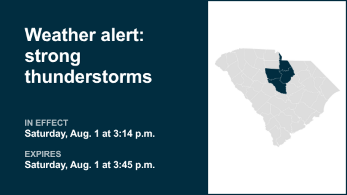 UPDATE: Weather alert active for Midlands Saturday evening, says the NWS 