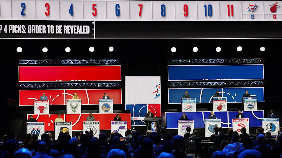  A general view during the 2026 NBA draft lottery at Navy Pier. | David Banks-Imagn Images 