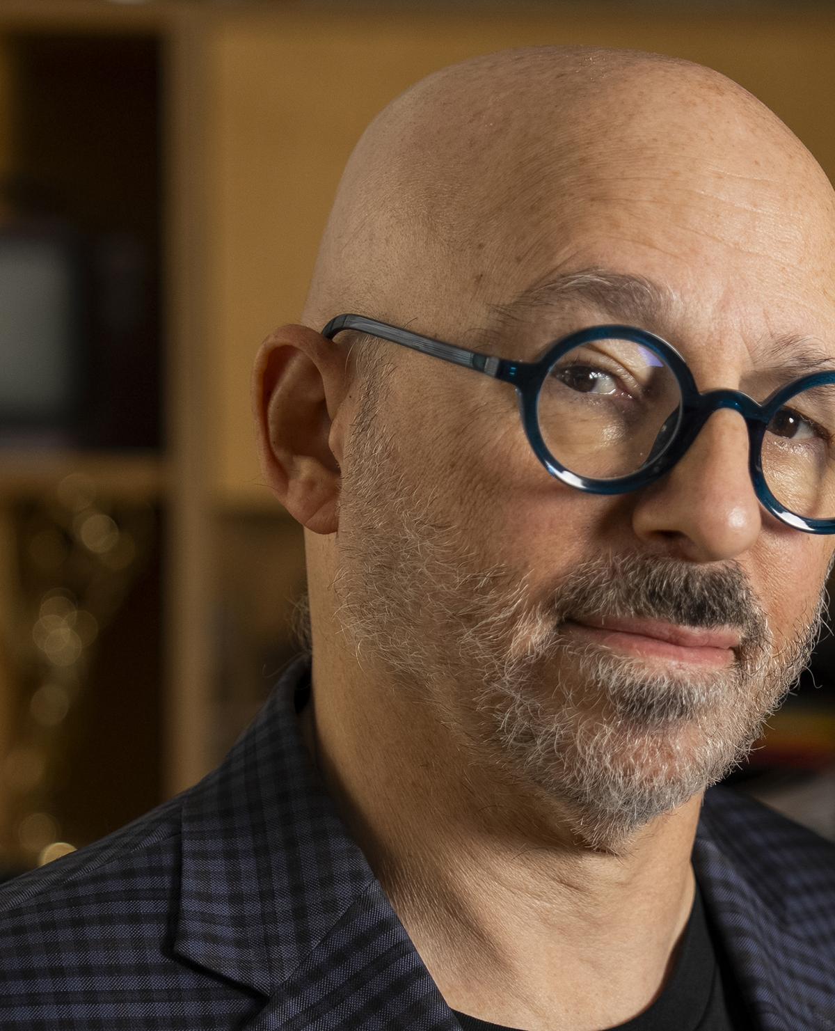 FILE -- Steven Rosenbaum at his home studio in Manhattan, Aug. 26, 2025. Rosenbaum, author of "The Future of Truth," a nonfiction book about the effects of artificial intelligence on truth, acknowledged on Monday, May 18, 2026, that he had included numerous made-up or misattributed quotes concocted by AI in sections reviewed by The New York Times. (Vincent Alban/The New York Times)