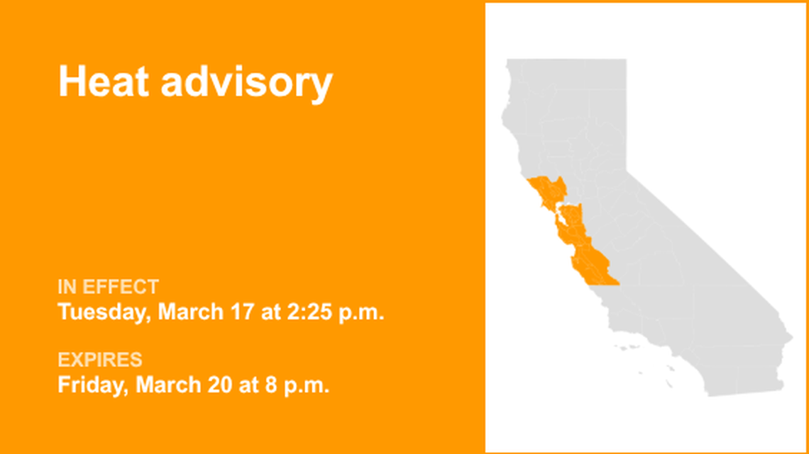 UPDATE: Heat advisory in place for Northern California until Friday evening 