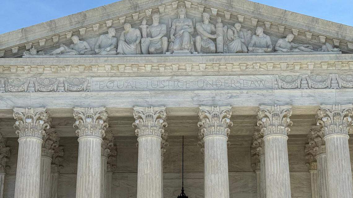 The facade of the U.S. Supreme Court building in Washington, D.C., on March 14, 2026.