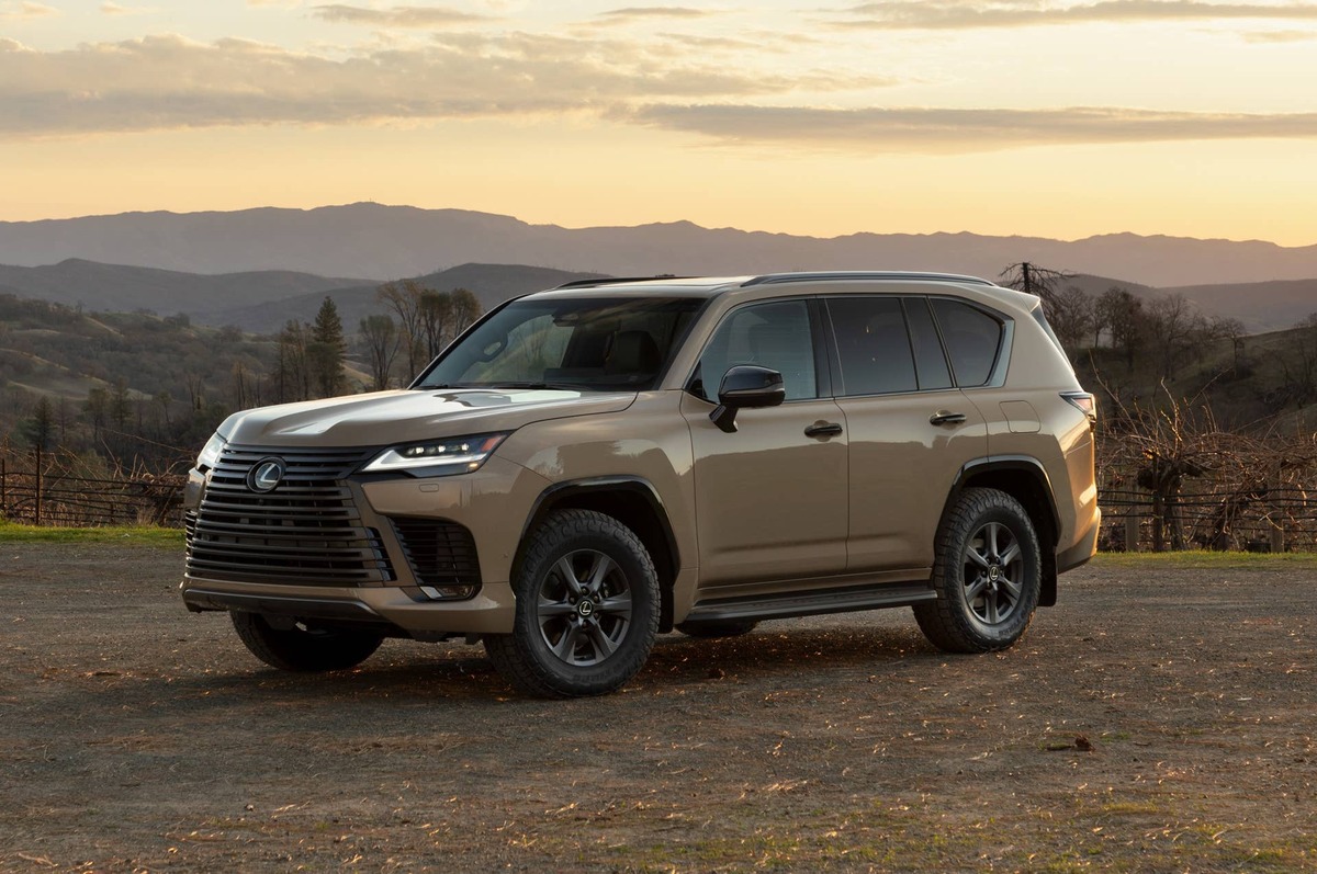 2026 Lexus LX 700h Overtrail in brown front angled view