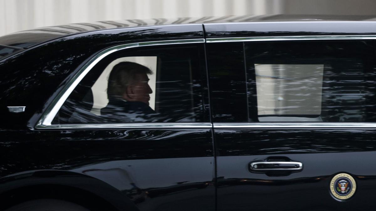 U.S. President Donald Trump departs Walter Reed National Military Medical Center following his presidential physical on May 26, 2026, in Bethesda, Maryland. (Win McNamee/Getty Images/TNS)