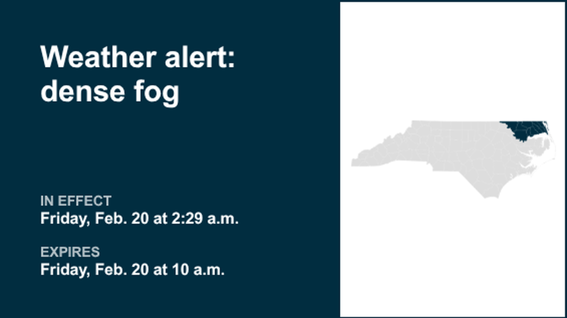 Brace for dense fog in Eastern North Carolina until Friday morning 