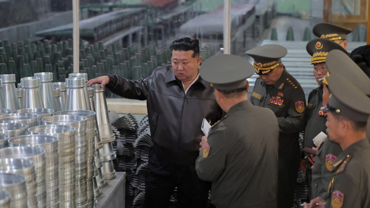 North Korean leader Kim Jong Un inspects a munitions factory, May 11, 2026, in this picture released by North Korea's official Korean Central News Agency.  KCNA via REUTERS