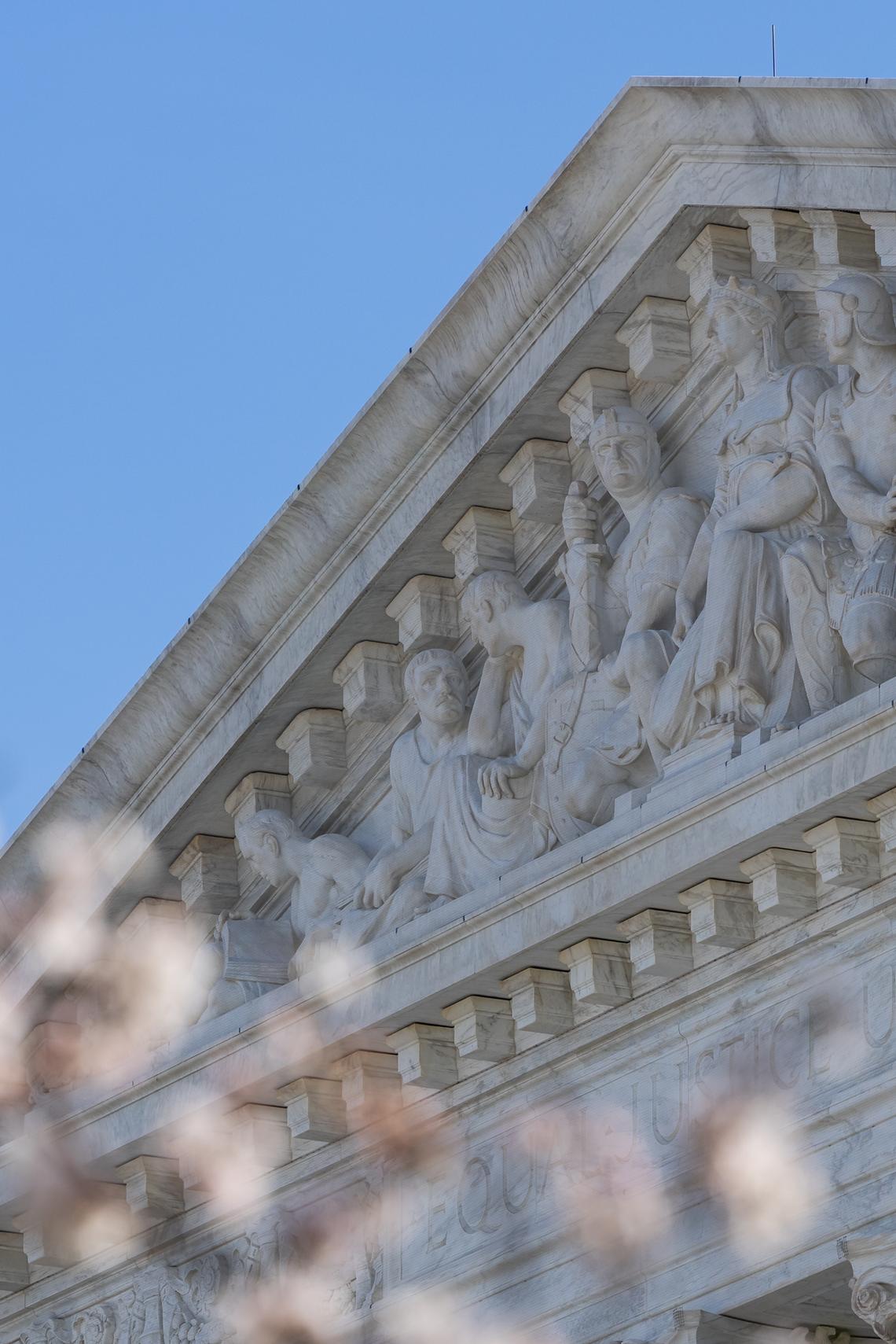 FILE -- The U.S. Supreme Court in Washington, March 24, 2026. The Supreme Court on April 29 struck down Louisiana's voting map, finding that lawmakers had illegally used race when drawing up a new majority-minority district. The conservative majority asserted that the opinion was a limited ruling that preserved a central tenet of the Voting Rights Act, but the court's liberal wing, in dissent, argued that the justices had taken the final step to dismantle the landmark civil rights law. (Eric Lee/The New York Times)