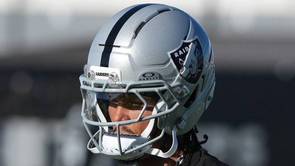  Jun 9, 2026; Henderson, NV, USA; Las Vegas Raiders receiver Jalen Nailor (9) during minicamp at Intermountain Health Performance Center. Mandatory Credit: Kirby Lee-Imagn Images | Kirby Lee-Imagn Images 