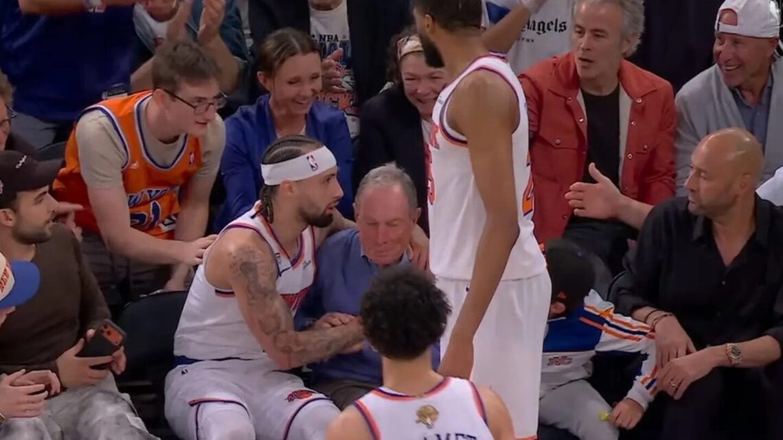 Knicks Player Nearly Knocks Out Former Mayor Bloomberg at NBA Finals 