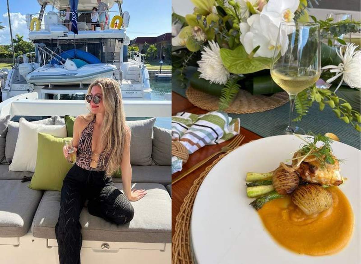  &Beyond Yacht Charters features plush seating onboard each sailing catamaran along with gourmet meals and fine wine. Photo credit: Alexa Mellardo 