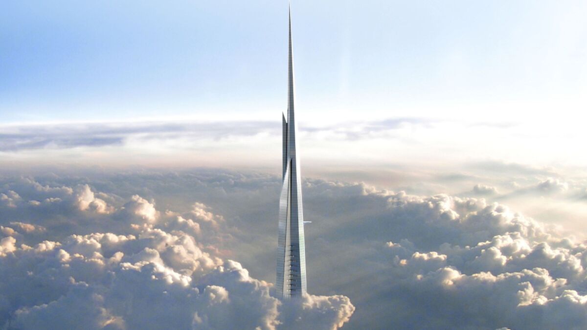 A rendering of the Jeddah Tower, which will be the world's tallest building upon its scheduled completion in August 2028. 
