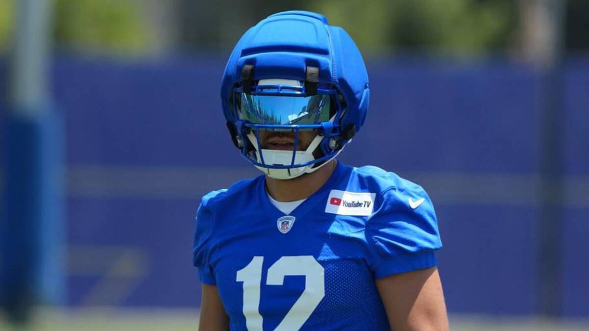  Jun 2, 2026; Woodland Hills, CA, USA; Los Angeles Rams receiver Puka Nacua (12) during organized team activities at Rams Practice Facility. Mandatory Credit: Kirby Lee-Imagn Images | Kirby Lee-Imagn Images 