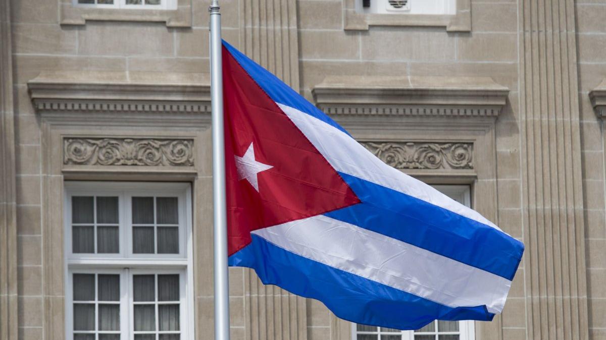 The Cuban flag flies over the recently opened Cuban embassy in Washington, D.C. on July 20, 2015. After 54 years Cuba's embassy has reopened today as part of President Obama's plan to restart diplomatic relations with the island nation. Photo by Kevin Dietsch/UPI
