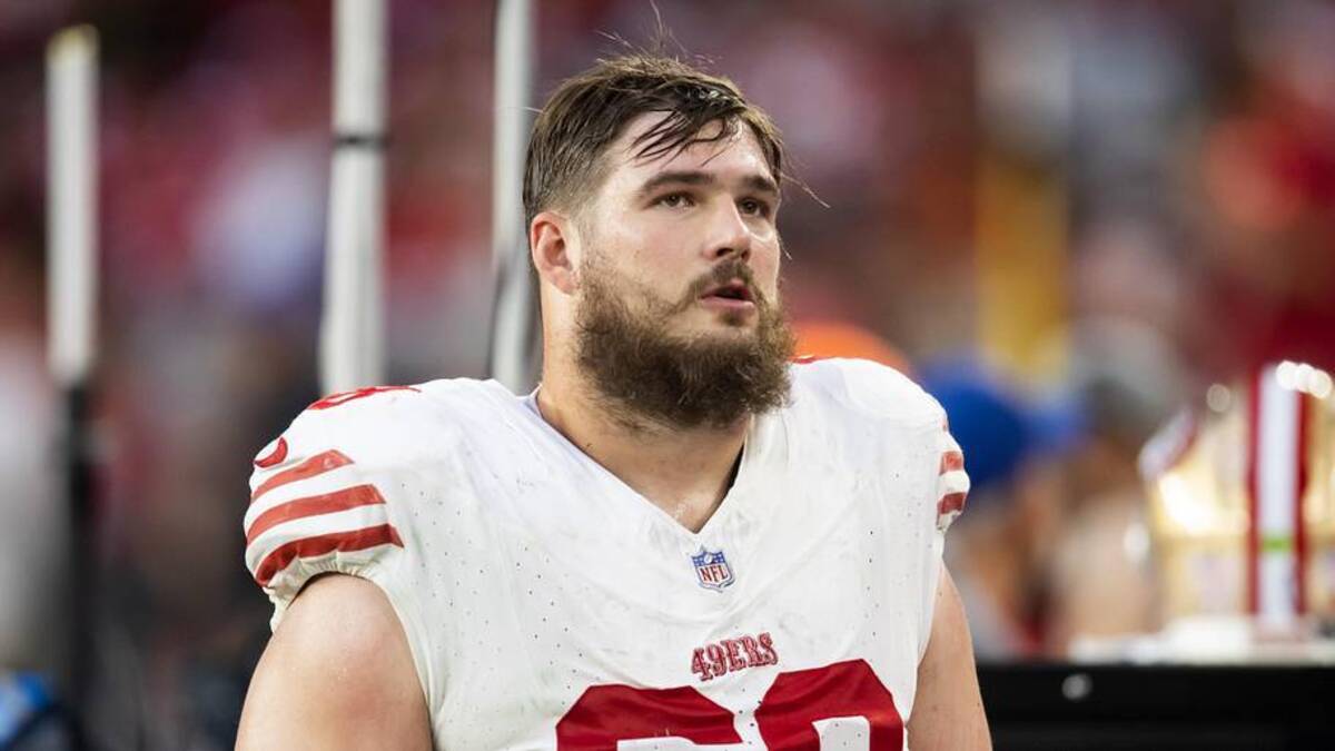  Jan 5, 2025; Glendale, Arizona, USA; San Francisco 49ers offensive tackle Colton McKivitz (68) against the Arizona Cardinals at State Farm Stadium. Mandatory Credit: Mark J. Rebilas-Imagn Images | Mark J. Rebilas-Imagn Images 