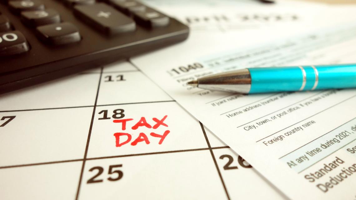 Tax payment day marked on a calendar.