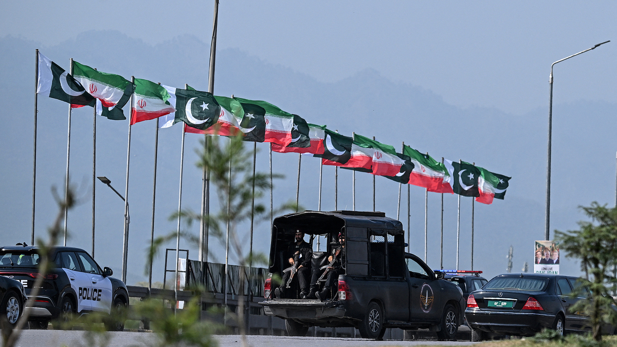 The motorcade of Iran's President Masoud Pezeshkian makes its way upon his arrival in Islamabad on June 23, 2026, amid US-Iran peace talks. Iranian Foreign Minister Abbas Araghchi arrived in Islamabad on June 23, Iran's state media reported, as President Masoud Pezeshkian also travelled to Pakistan, which acts as a mediator in talks between Tehran and Washington. (Aamir Qureshi/AFP/Getty Images/TNS)