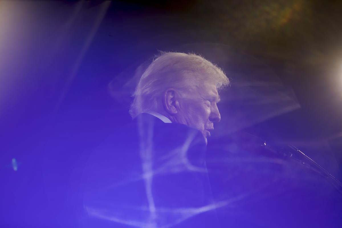 FILE -- President-elect Donald Trump speaks at the Turning Point America Fest in Phoenix, Dec. 22, 2024. Some Gen Z men who voted for Donald Trump are dismayed by his time in office, but say they don't hear an appealing pitch from Democrats, either. (Anna Watts/The New York Times)