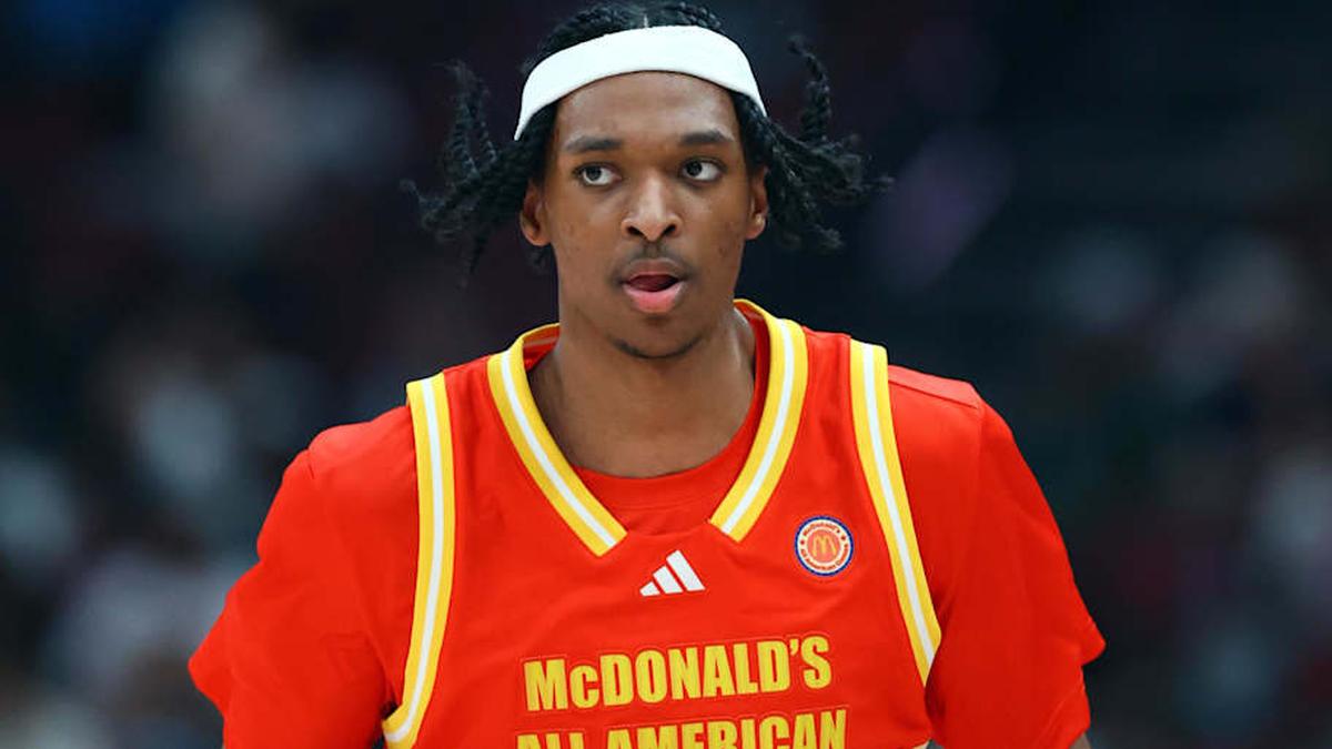  Mar 31, 2026; Glendale, AZ, USA; Darius Ratliff (13) during the McDonalds All American Boys Game at Desert Diamond Arena. Mandatory Credit: Mark J. Rebilas-Imagn Images | Mark J. Rebilas-Imagn Images 