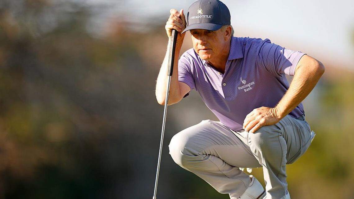 Toms shoots 63, leads Champions tourney