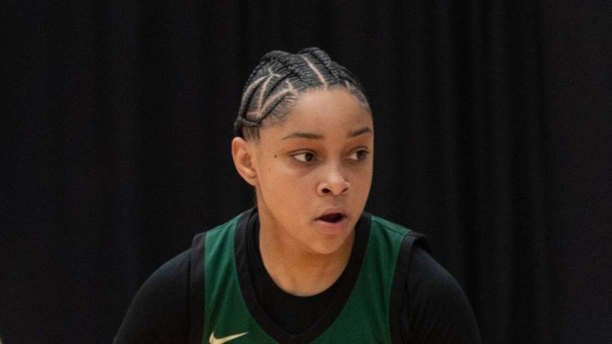  Desert Vista guard Marissa France (4) and Ontario Christian guard Kaleena Smith (11) playing in the Section 7 Girls Hoops on June 14, 2024, at State Farm Stadium in Glendale. | USA TODAY Network via Reuters Connect 
