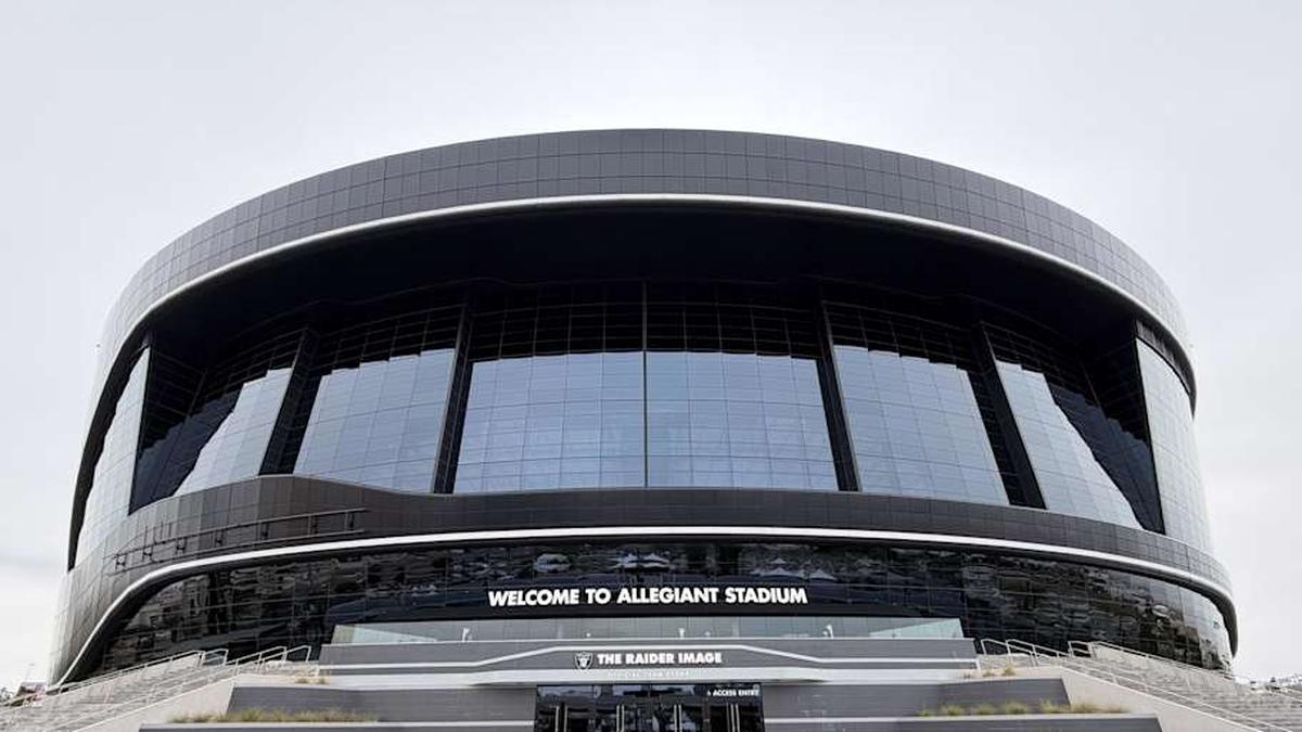  Feb 10, 2026; Las Vegas, NV, USA; A general overall view of the Allegiant Stadium exterior. Mandatory Credit: Kirby Lee-Imagn Images | Kirby Lee-Imagn Images 