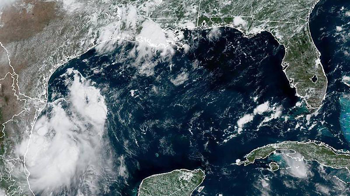 This radar image shows Potential Tropical Cyclone Four in the Gulf of Mexico on Aug. 20, 2022.