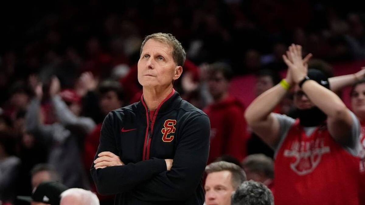  USC Trojans head coach Eric Musselman watches during the first half of the NCAA men's basketball game against the Ohio State Buckeyes at the Schottenstein Center on Feb. 11, 2026. | Adam Cairns/Columbus Dispatch / USA TODAY NETWORK via Imagn Images 