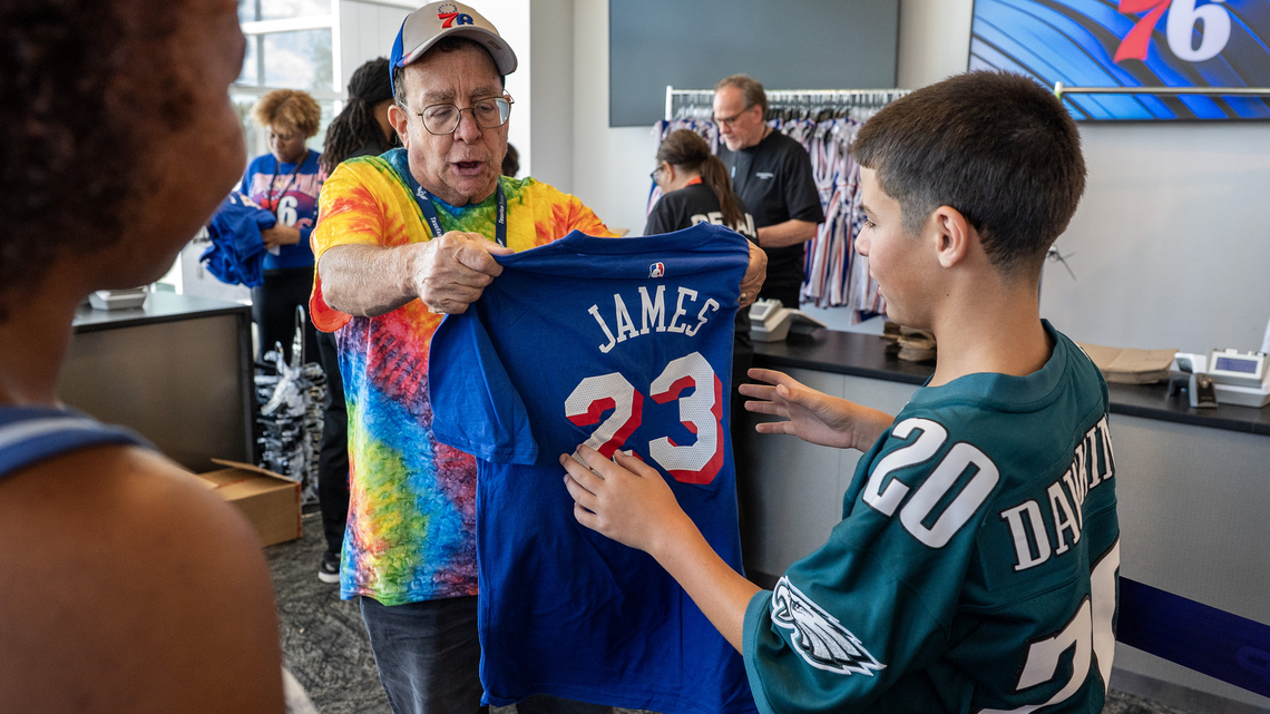 The LeBron hype has not died down as Sixers fans line up outside the arena for James and Jaylen Brown jerseys 