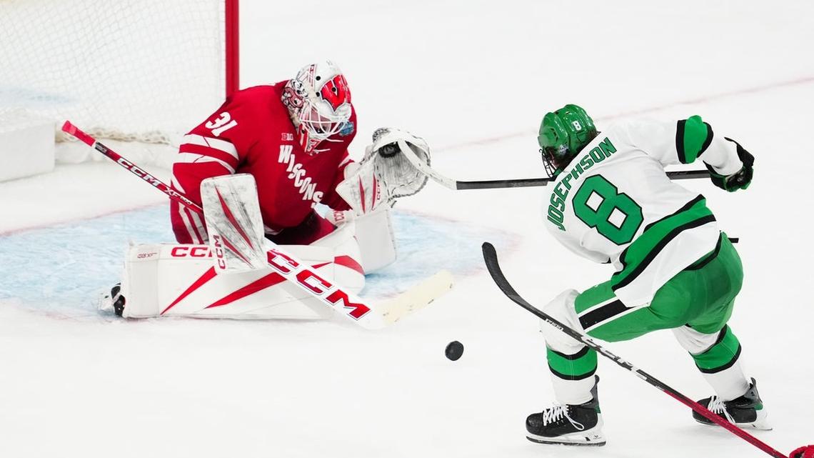 Daniel Hauser, Wisconsin edge North Dakota to reach Frozen Four final 