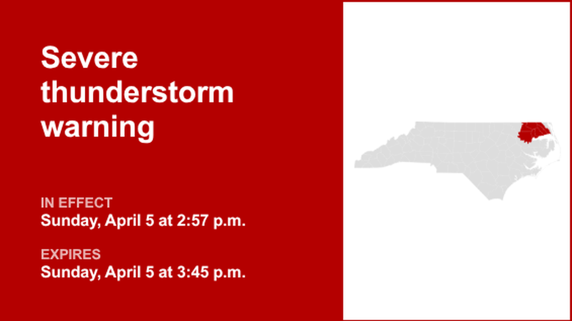 UPDATE: Damaging winds anticipated with thunderstorms in Eastern North Carolina Sunday 