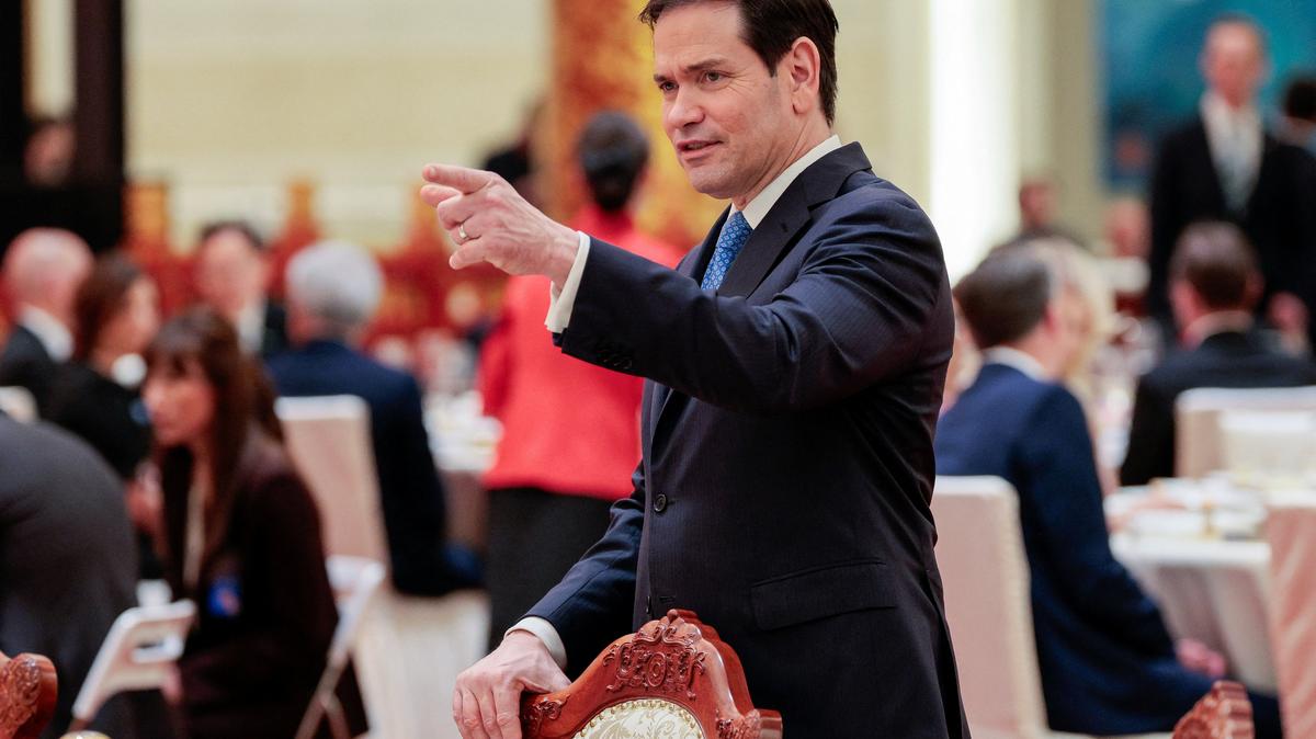 U.S. Secretary of State Marco Rubio arrives to attend a state banquet with U.S. President Donald Trump and Chinese President Xi Jinping at the Great Hall of the People in Beijing, China, May 14, 2026. REUTERS/Evan Vucci