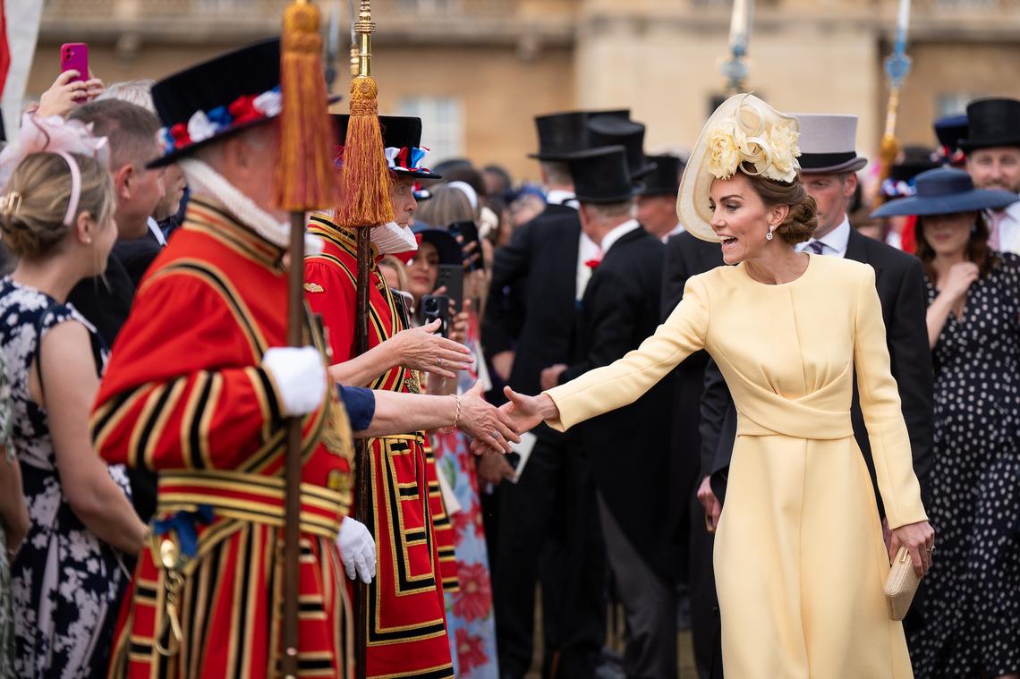 She's Beauty, She's Grace Kate greeted fans with warm handshakes and endless smiles before the event kicked off. Photo by Aaron Chown - WPA Pool / Getty Images