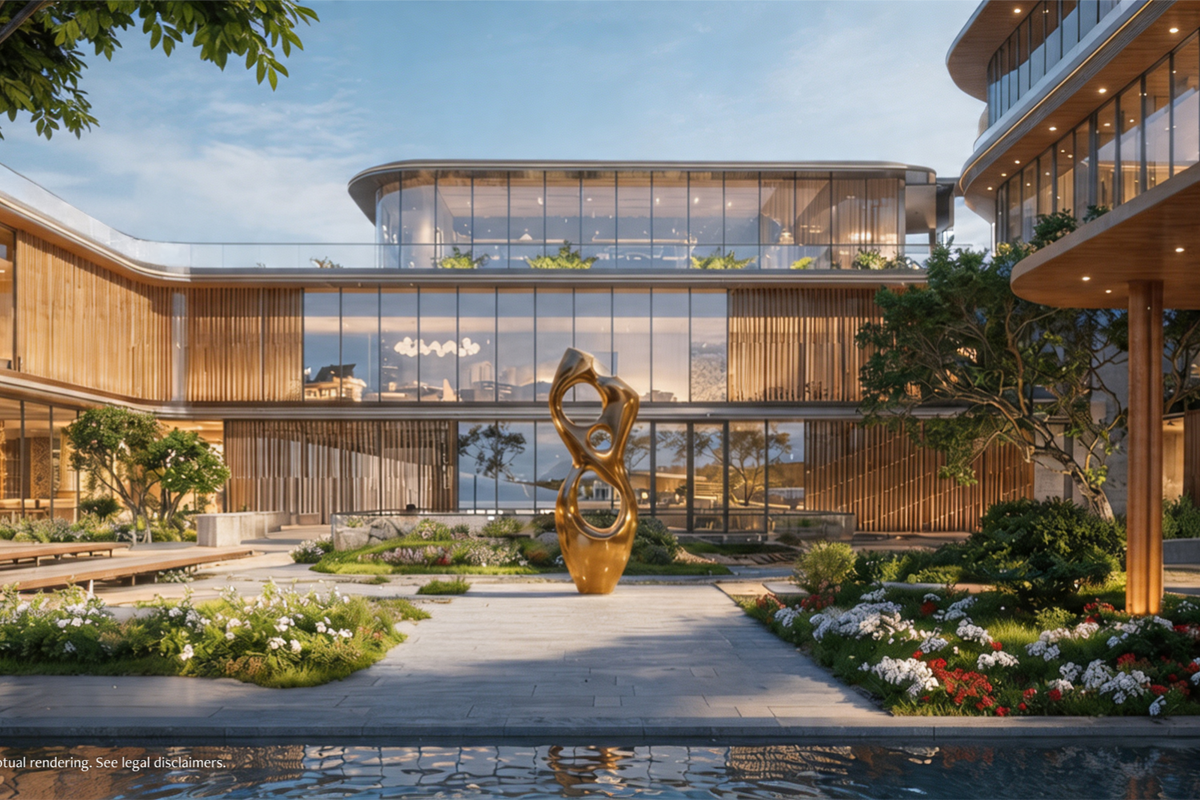  An artist’s rendering of some of the outdoor amenity details planned for Anantara. 