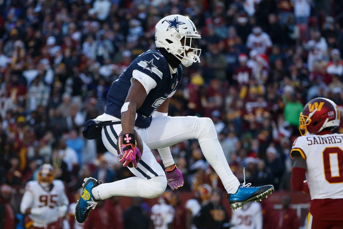  Dallas Cowboys wide receiver George Pickens against the Washington Commanders. Amber Searls-Imagn Images