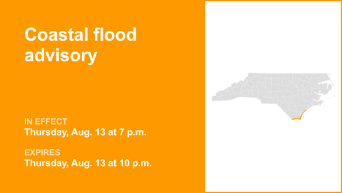 UPDATE: The current coastal flood advisory for Southeast Coast will be expiring at 10 p.m. 