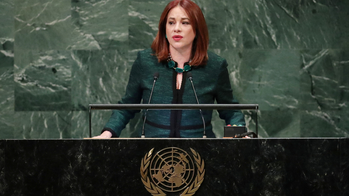 FILE PHOTO: United Nations General Assembly President Maria Fernanda Espinosa Garces addresses the 73rd session of the United Nations General Assembly at U.N. headquarters in New York, U.S., September 25, 2018. REUTERS/Carlo Allegri/File Photo