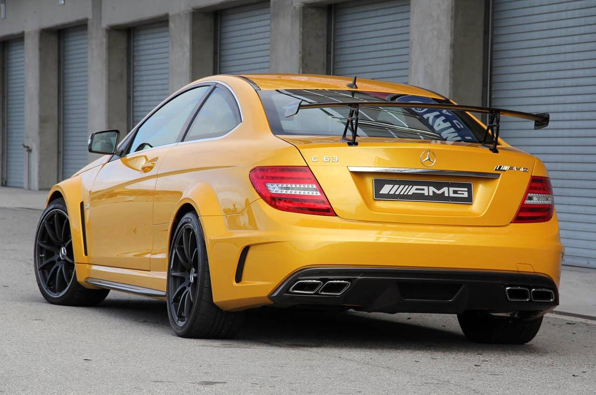  2012 Mercedes-Benz C63 AMG Coupe Black Series rear 3/4 view