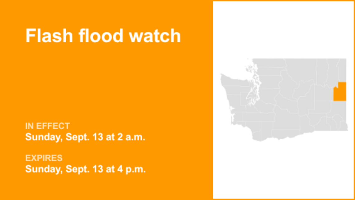 Flash flood watch issued for Spokane County for Sunday triggered by heavy rain 