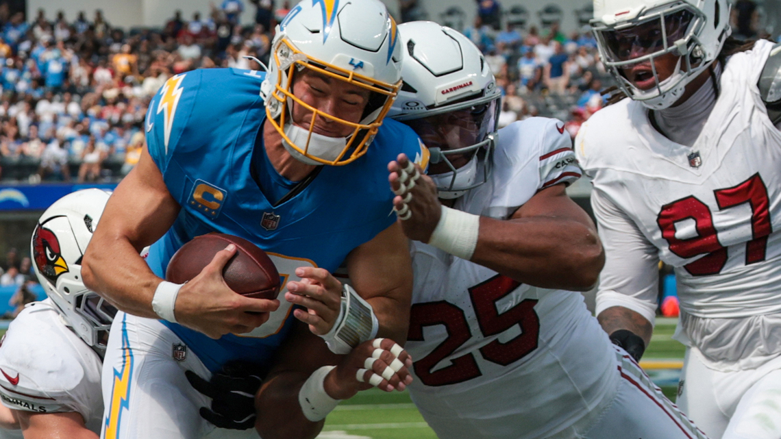 New-look Chargers offense sputters in mistake-filled loss to Cardinals
